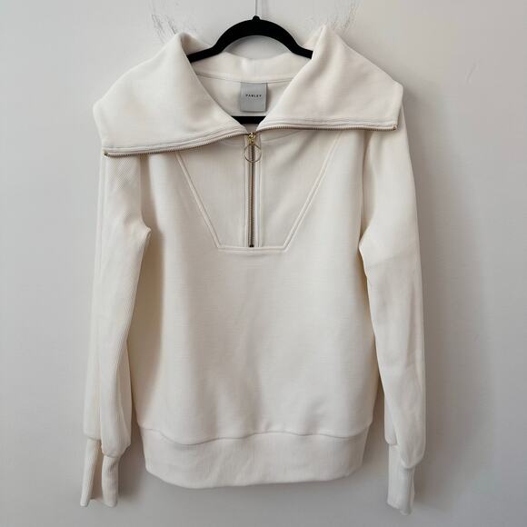 Varley Women's Vine Half Zip in Ottoman (Cream) Funnel Neck with Zipper Large - Picture 1 of 5